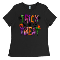 Black trick or treat Ladies Tee - RacoonDesign