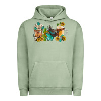 Pigment Oil Green western coffee cups with sunflower and gemstone bbs Urban Hoodie - BundleAndBundleShop