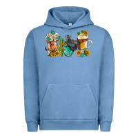 Pigment Pebble Blue western coffee cups with sunflower and gemstone bbs Urban Hoodie - BundleAndBundleShop