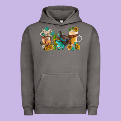 Western Coffee Cups With Sunflower And Gemstone Bbs Urban Hoodie Designed By Bundleandbundleshop