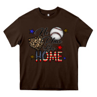 Chocolate Brown no place like home Heavy Core Tee - CowhideDigitalArt