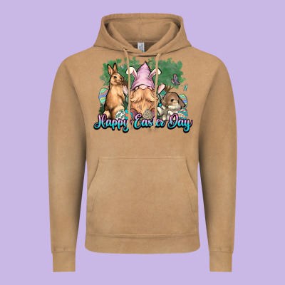 Gnome Bunny Happy Eater Day Vintage Hoodie Designed By Nancycooperartshop