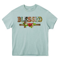 Arona blessed and floral cross Heavy Core Tee - BarkalooDesign