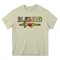 Mossy blessed and floral cross Heavy Core Tee - BarkalooDesign