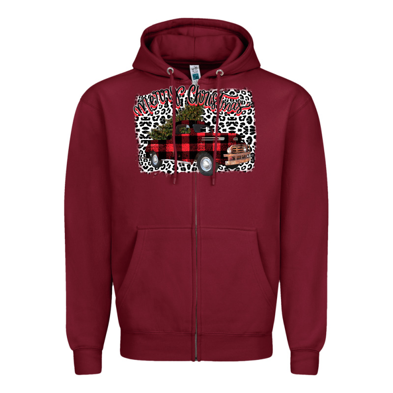 Merry Christmas Truck Zipper Hoodie by Bettercallsaul | Teevron