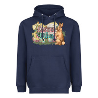 Navy Easter vibes Easter Day Heavyweight Hoodie - HowdyJamesFarm