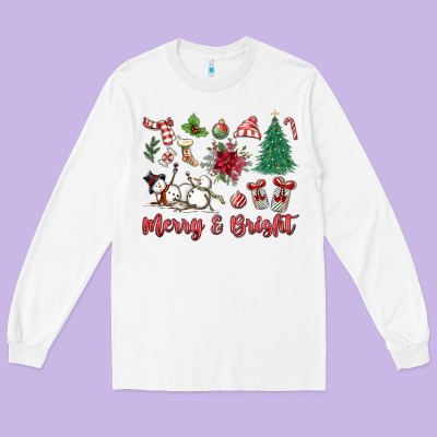 Merry Bright Long Sleeve Tee Designed By Maliassmallbusiness