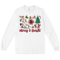 White merry bright Long Sleeve Tee - MaliasSmallBusiness