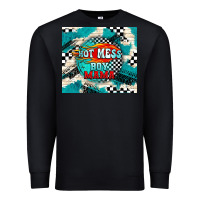 Black hot mess boy mama with fire Premium Sweatshirt - TumblerDesignByShophia
