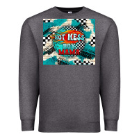 Charcoal Heather hot mess boy mama with fire Premium Sweatshirt - TumblerDesignByShophia