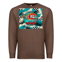 Chestnut hot mess boy mama with fire Premium Sweatshirt - TumblerDesignByShophia