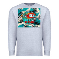 Heather Grey hot mess boy mama with fire Premium Sweatshirt - TumblerDesignByShophia