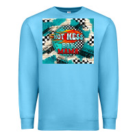 Ocean Blue hot mess boy mama with fire Premium Sweatshirt - TumblerDesignByShophia