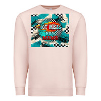 Pale Pink hot mess boy mama with fire Premium Sweatshirt - TumblerDesignByShophia
