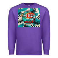 Purple hot mess boy mama with fire Premium Sweatshirt - TumblerDesignByShophia