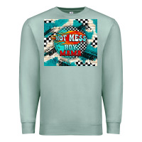 Seafoam hot mess boy mama with fire Premium Sweatshirt - TumblerDesignByShophia