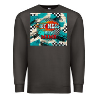 Smoke hot mess boy mama with fire Premium Sweatshirt - TumblerDesignByShophia