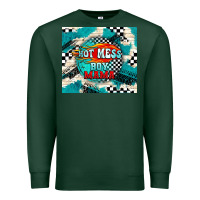 Sports Green hot mess boy mama with fire Premium Sweatshirt - TumblerDesignByShophia