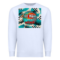 White hot mess boy mama with fire Premium Sweatshirt - TumblerDesignByShophia