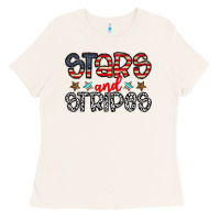 Bone stars and stripes Ladies Tee - CowhideDigitalArt