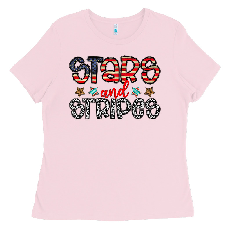Stars And Stripes Ladies Tee by CowhideDigitalArt | Teevron