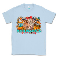 Dusty Blue Moo Pumpkin Get Out The Way Classic Tee - CowhideDigitalArt