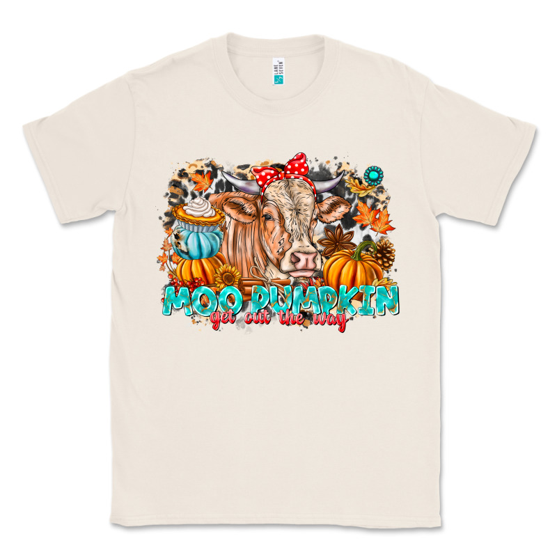 Moo Pumpkin Get Out The Way Classic Tee by CowhideDigitalArt | Teevron