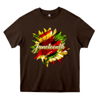 Chocolate Brown juneteenth sunflower black lives matter Heavy Core Tee - HRA Design Shop