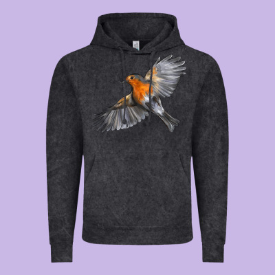 Flying American Robin Vintage Hoodie Designed By Lillyallendesigns