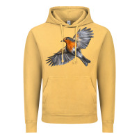 Vintage Mustard Flying American Robin Vintage Hoodie - LillyAllenDesigns