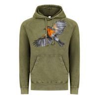 Vintage Olive Flying American Robin Vintage Hoodie - LillyAllenDesigns