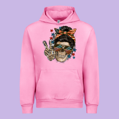 American Mother Skull Mother's Day Urban Hoodie Designed By Fadigitalartstudio