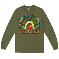 Army Green rainbow teacher Long Sleeve Tee - NancyCooperArtShop