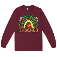 Burgundy rainbow teacher Long Sleeve Tee - NancyCooperArtShop