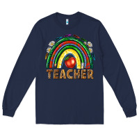 Navy rainbow teacher Long Sleeve Tee - NancyCooperArtShop