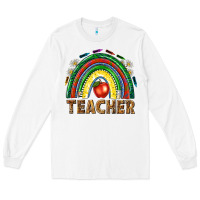White rainbow teacher Long Sleeve Tee - NancyCooperArtShop
