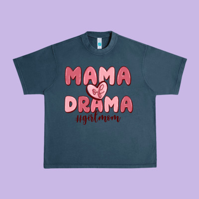Mama Of Drama Girl Mom Urban Heavy Tee Designed By Maliassmallbusiness