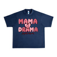 Navy mama of drama girl mom Urban Heavy Tee - MaliasSmallBusiness