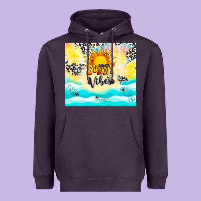 Sunny Vibes Heavyweight Hoodie Designed By Tumblerdesignbyshophia