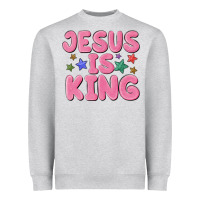 Heather Grey jesus is king Heavyweight Sweatshirt - MaliasSmallBusiness