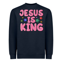 Navy jesus is king Heavyweight Sweatshirt - MaliasSmallBusiness