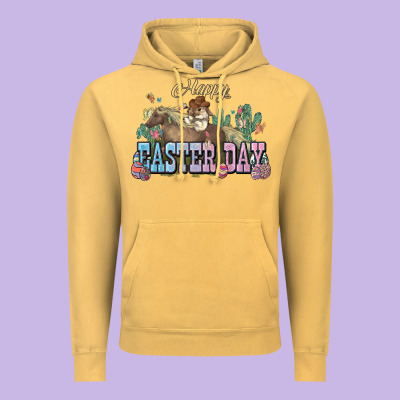 Happy Easter Day Rodeo Vintage Hoodie Designed By Nancycooperartshop