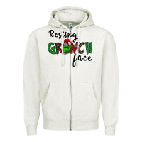 Oatmeal Heather Merry Grinch Mas Zipper Hoodie - Bettercallsaul