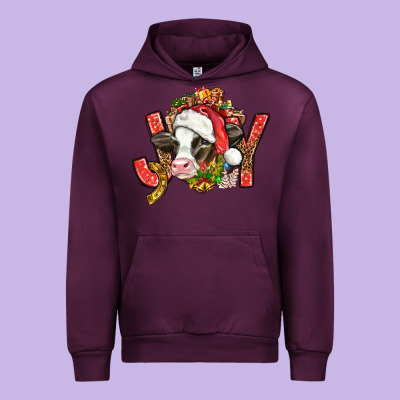 Joy Christmas With Cow Bbs Urban Hoodie Designed By Bundleandbundleshop