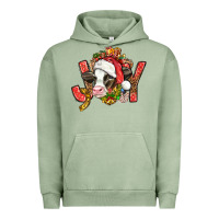Pigment Oil Green joy christmas with cow bbs Urban Hoodie - BundleAndBundleShop