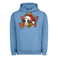 Pigment Pebble Blue joy christmas with cow bbs Urban Hoodie - BundleAndBundleShop