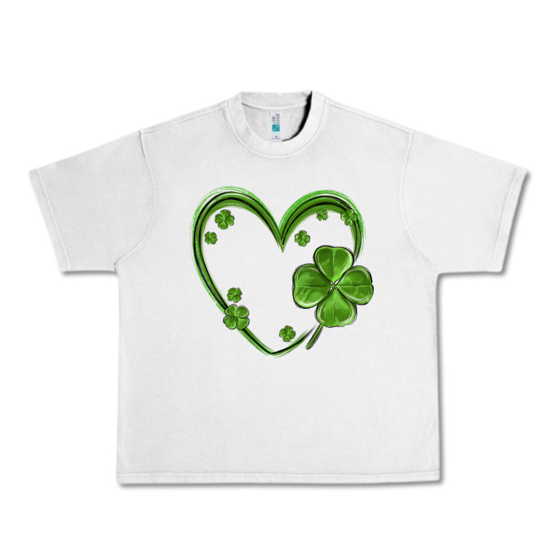 St Patricks Day Shamrock Heart Urban Heavy Tee by MaliasSmallBusiness | Teevron
