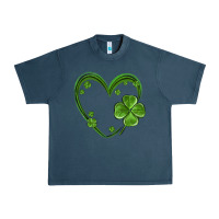Midnight Navy st patricks day shamrock heart Urban Heavy Tee - MaliasSmallBusiness