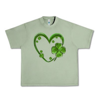 Oil Green st patricks day shamrock heart Urban Heavy Tee - MaliasSmallBusiness