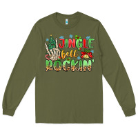 Army Green jingle bell rockin' Long Sleeve Tee - MaliasSmallBusiness